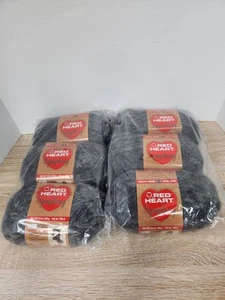 Red Heart Symphony Yarn Lot of 6 Charcoral Medium (4) Worsted 310 Yds Each - Picture 1 of 4