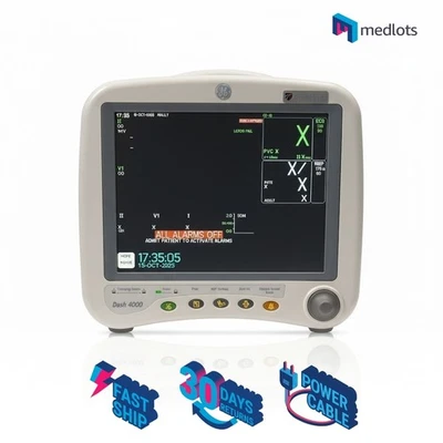 GE Dash 4000 Patient Monitor with printer and power cable - Image 1 of 4