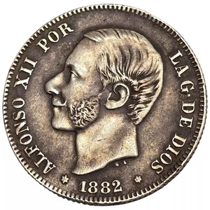ESPAÑA. ALFONSO XII. 2 PESETAS. 1882. MSM. *18-82*. - Picture 1 of 2