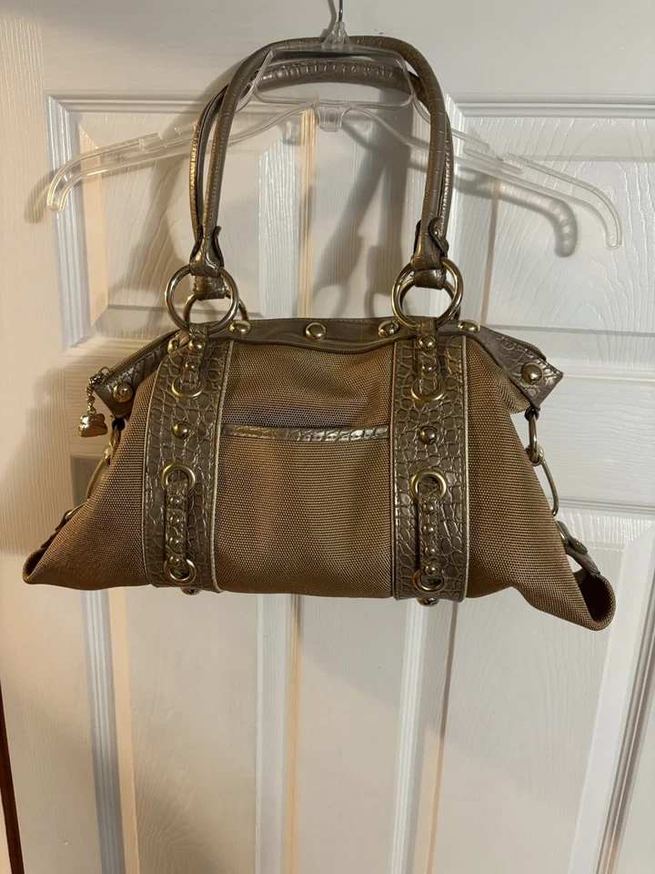 Kathy Van Zeeland Gold And Taupe Purse - Image 1 of 4