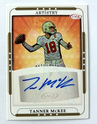 Tanner McKee 2023 Sage Artistry Autograph Auto RC Rookie - Image 1 of 2