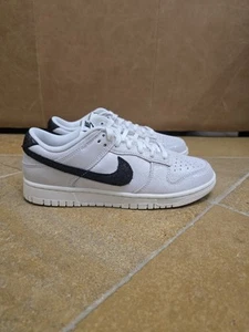 Nike Dunk Low SE White Glittery Suede Black Check Women's Size 10 HQ3502-100 SB - Picture 1 of 11