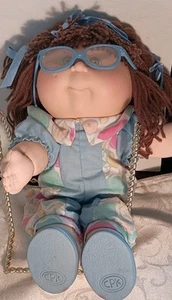 Muñeca vintage Cabbage Patch niños gafas azules ojos azules hoyuelo 1991 - Imagen 1 de 3