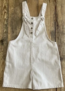 H&M Size 8-9 Girls Beige/pink Overall Shorts  Shortalls  READ - Picture 1 of 8