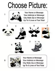 30 personalisierte Adressetiketten Panda/Pandas - Bild 1 von 1