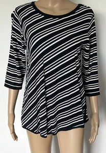 Blue Illusion Women Knit Pull Over Top W/ 3/4 Length Sleeves SZ 8 10 S Business - Picture 1 of 9