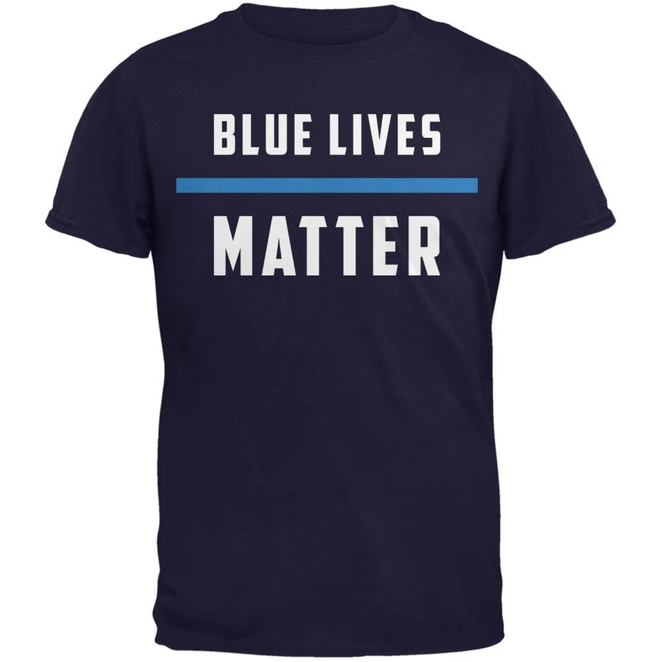 4th of July Police Blue Lives Matter Thin Blue Line Navy Youth T-Shirt - Image 1 of 1