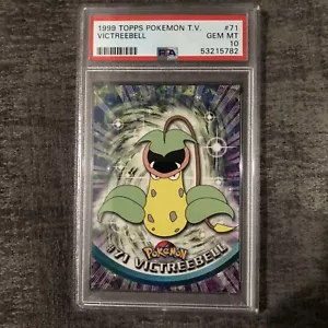 #71 Victreebel Topps Serie Animazione TV 1 Logo Nero Carta Pokemon PSA 10 GEMME MT - Foto 1 di 3