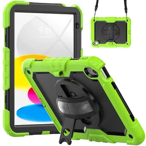 For iPad A16 11th/10th 2025 Gen Heavy Duty Full Body Case Stand Cover with Strap - Picture 1 of 27