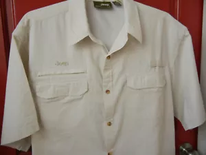JEEP Safari SHIRT Herren XL beige Baumwolle S/S bestickt - Bild 1 von 5