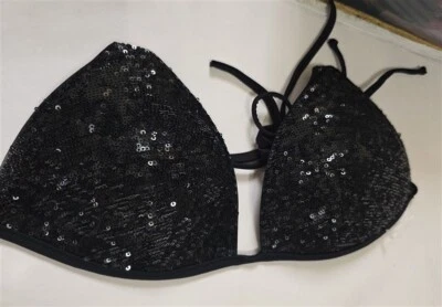 Top de natación bikini negro lentejuelas Calzedonia Colbey M 126494 nuevo sin etiquetas Foto 1 de 4