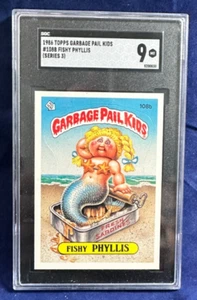 1986 Garbage Pail Kids OS3 108B Fishy Phyllis - SGC 9 MINT - Teachers Pet Back - Picture 1 of 2