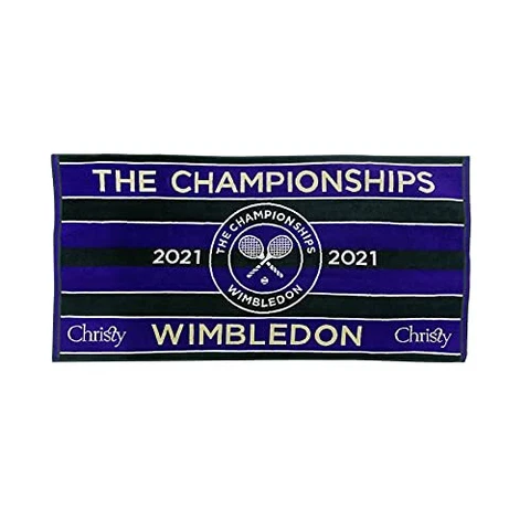 Wimbledon 2021 Championship Towel Men's 70 x 133cm Green x Purple  NEW Cover