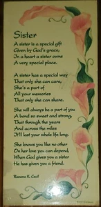 Sister Scripture Plaque - 1991 Dicksons/ Seymour, In 47274 (5.5"x2.5") - Picture 1 of 5