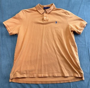 Ralph Lauren Poloshirt Orange Kurzarm 2 Knopf Herren XL Classic Fit Pony - Bild 1 von 9
