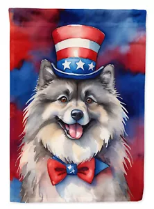 Keeshond Patriotic USA American Flag Garden Size DAC5742GF - Picture 1 of 3