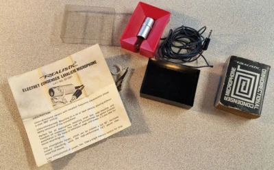 Vintage Realistic Omnidirectional Condenser Microphone / Manual / Tie Clip - Image 1 of 4