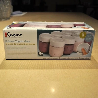 Набор стеклянных банок для йогуртницы Euro Cuisine/8 от Williams Sonoma функция даты - Изображение 1 из 3