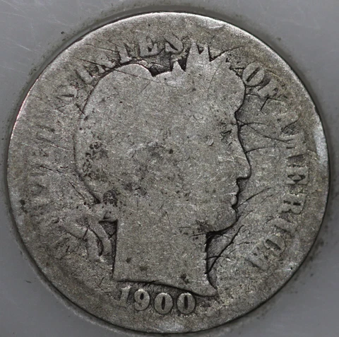 * 1900-P Barber Dime 90% Silver, 100+ years Old As Shown Cover