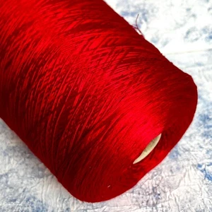 Red 100% Silk Lace Italian Yarn Loro piana 100g/1000m, per 100g (3.52oz) - Picture 1 of 5