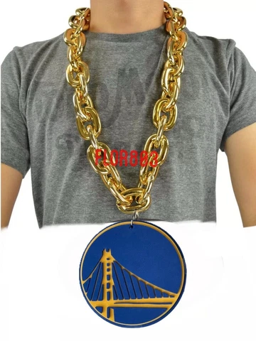 NBA Golden State Warriors 3D Foam Fan Chain Necklace -Gold Cover