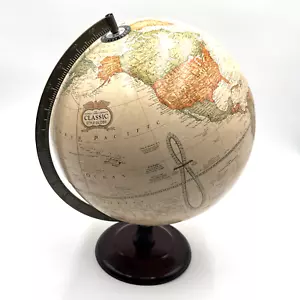 George F. Cram Classic Style Globe Beige Earth Map Vintage Wood Stand - Picture 1 of 19