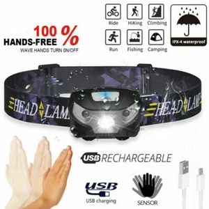 Superhelle Kopftaschenlampe Scheinwerfer LED USB wiederaufladbare Scheinwerferleuchte - Bild 1 von 11