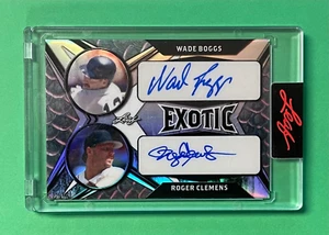Hoja exótica Wade Boggs Roger Clemens 2022 doble automático 1/1 Red Sox - Imagen 1 de 2