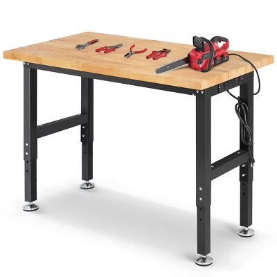 Height Adjustable Workbench 60“ 2000 Lbs Capacity Work Station with Power Outlet - Image 1 of 4