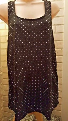 Camiseta sin mangas negra para mujer con puntos plateados delantera y trasera XL Foto 1 de 4