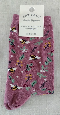 BNWT FAT FACE Ladies Floral Bee Socks One Size (UK 4-7)