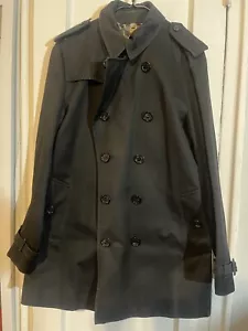 Authentic Burberry LONDON - Black Women's Trench Coat Great Quality Size 52 2XL - Picture 1 of 10
