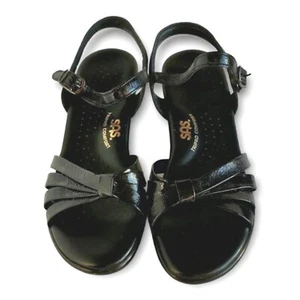 SAS Damenschuhe 9,5 S schwarz Mary Jane Sandale Keilabsatz Lackleder Tripad Komfort - Bild 1 von 11