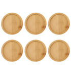  6 Pcs Potted Plant Saucer Wooden Pallets Manual Tray Circle Flower Pots
