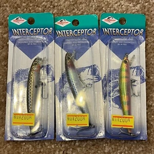 Aby Special Interceptor Minnow 80 ATEC Crankbait 4" long - set of 3 - NEW - Picture 1 of 7