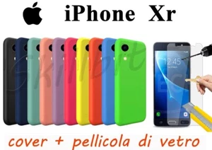 COVER CASE CUSTODIA PROTEZIONE SILICONE GEL PER APPLE IPHONE Xr XR + VETRO NUOVE - Foto 1 di 5