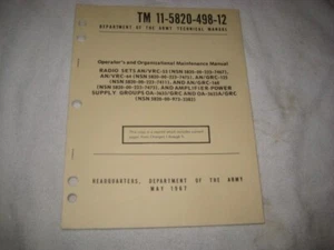 TM 11-5820-498-12 Dept. Army Reprint May 1967, AN/VRC-53, AN/VRC-64, AN/GRC-125+ - Picture 1 of 2