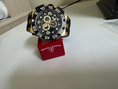 Reloj Swiss Legend para hombre 10125-YG-01 Challenger cronógrafo esfera negra Foto 1 de 4