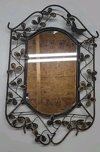 Rustic Clover Butterfly Wrought Iron Framed Mirror - Picture 1 of 11