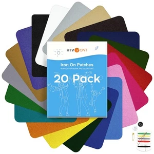 Iron on Patches for Clothing Repair, 20 PCS Multi-Colored Fabric Patches for ... - Picture 1 of 7