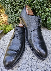 Scarpe stringate HUGO BOSS Derby Oxford in pelle nera misura: 7,5 MADE IN ITALY - Foto 1 di 22
