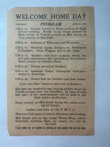 1919 Honus Wagner Primera Guerra Mundial Programa AEF Béisbol MLB Salón de la Fama Raro De Colección Antiguo - Imagen 1 de 3