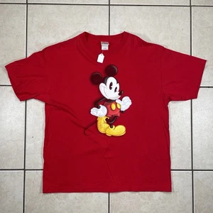 Vintage 90s Mickey Mouse Walt Disney World Double Sided T-shirt XL Red - Picture 1 of 7
