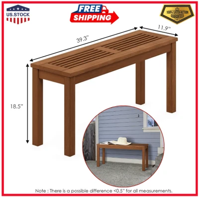 Banco sin respaldo exterior de teca natural Tioman - Perfecto para jardín y patio Foto 1 de 4