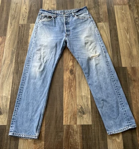 Levi's 501xx Made in USA Vintage Jeans (501-0000) Size W33 L29.5 Distressed - Picture 1 of 19