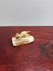 19. Jh. geschnitzte handbemalte herumstreifende Katze Katze Katze Figur a/f Füße! - Bild 1 von 8