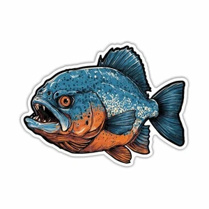 Piranha, Sticker, Peel N' Stick, Different Sizes - Picture 1 of 8