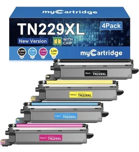myCartridge TN229XL TN 229XL Toner Compatible Replacement for Brother 4 Pack - Picture 1 of 7