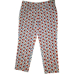 Lands' End Damenhose mittelhoher Bund schmales Bein Blumendruck Größe 14 - Bild 1 von 4