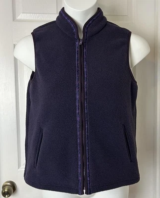 Chaleco Talbots Mujer Medio Púrpura Polartec Vellón Cremallera Frontal Sin Mangas Hecho en EE. UU. Foto 1 de 4